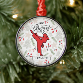 Ornamento De Metal Natal Personalizado de Karate Artes Marciais