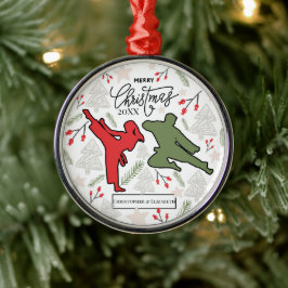 Ornamento De Metal Natal Personalizado de Karatê Artes Marciais