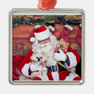 Ornamento De Metal Natal - Pomeranian - Toby & Andy