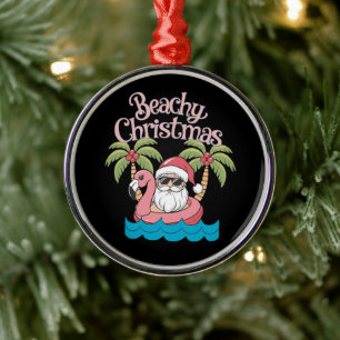 Ornamento De Metal Natal Praia Tropical de Férias Santa Praia 