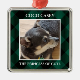 Ornamento De Metal Natal Sua Xadrez de Foto Pet Buffalo