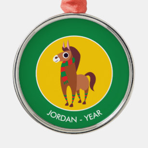 Ornamento De Metal Natal Zora o cavalo