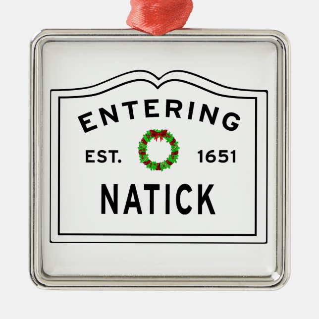 Ornamento De Metal Natick, MÃE Holiday Wreath Metal Ornament (Frente)