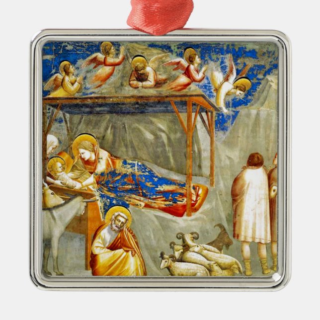 Ornamento De Metal Natividade Nascimento de Jesus (Frente)