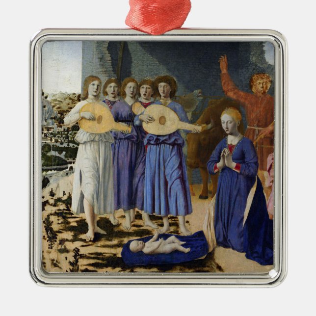 Ornamento De Metal NATIVITY OF JESUS, ANGELS by PIERO DELLA FRANCESCA (Frente)