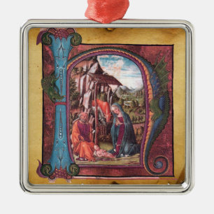 Ornamento De Metal NATIVITY PARCHMENT Monogram
