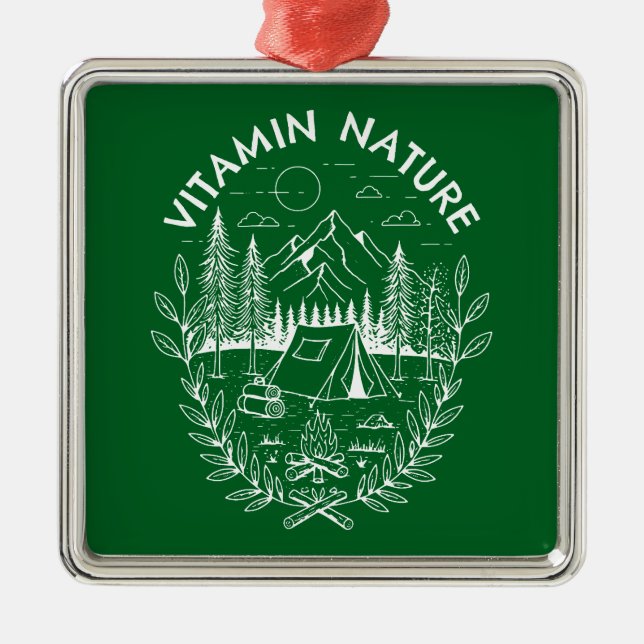 Ornamento De Metal Natureza da vitamina (Frente)