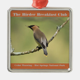 Ornamento De Metal Natureza Fotografia Cedar Waxwing Birder