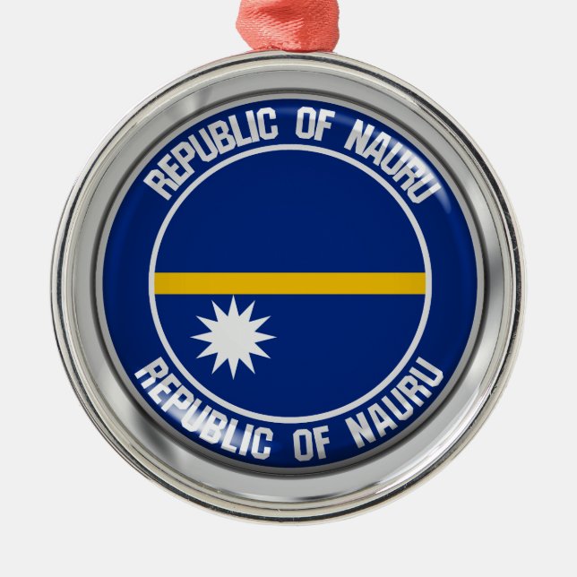 Ornamento De Metal Nauru Round Emblem (Frente)