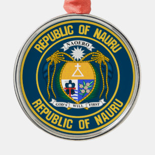Ornamento De Metal Nauru Round Emblem