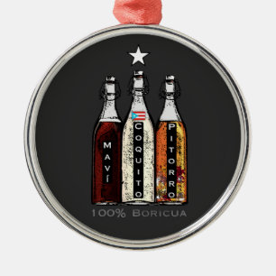 Ornamento De Metal Navidad Boricua Porto Rico Bebidas Tradicionais