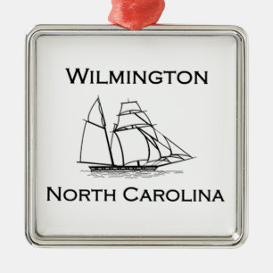 Ornamento De Metal Navio alto de Wilmington North Carolina