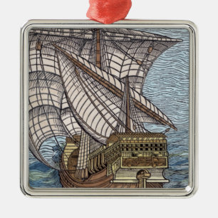 Ornamento De Metal Navio de Columbus'Time
