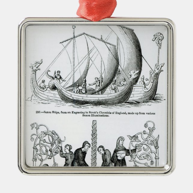 Ornamento De Metal Navio saxão (Frente)
