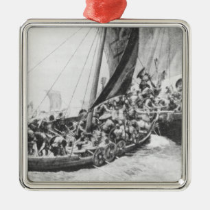 Ornamento De Metal Navios de Viking