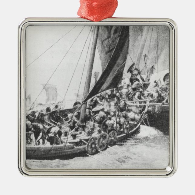 Ornamento De Metal Navios de Viking (Frente)