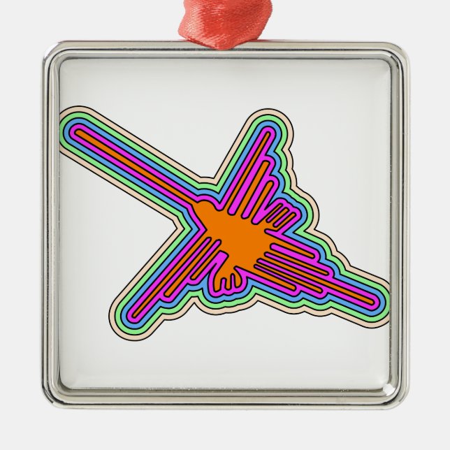 Ornamento De Metal Nazca Hummingbird Peru Drawing (Frente)