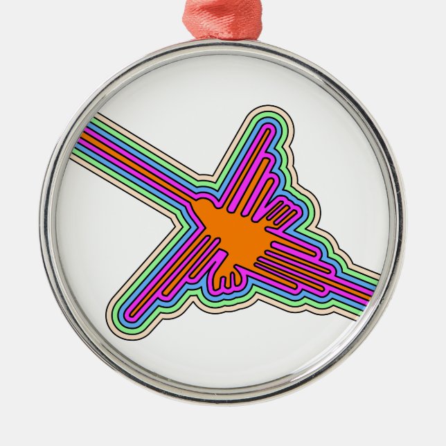 Ornamento De Metal Nazca Hummingbird Peru Drawing (Frente)