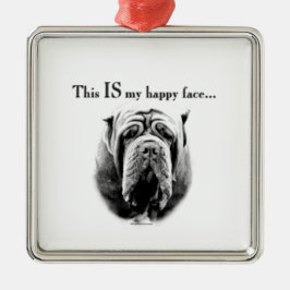 Ornamento De Metal Neapolitan Mastiff Face Feliz