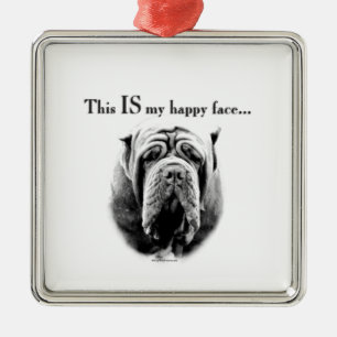Ornamento De Metal Neapolitan Mastiff Face Feliz