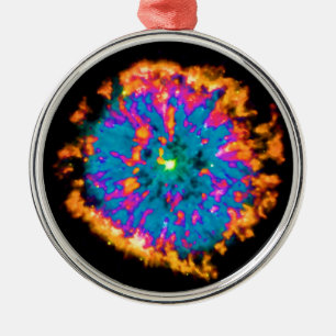 Ornamento De Metal Nebulosa Planetária NGC 6751 Pop Art Psicodélica