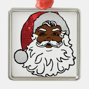 Ornamento De Metal negro santa claus