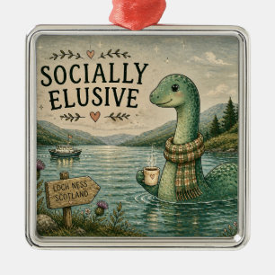 Ornamento De Metal Nessie Esquiva Socialmente Críptico Aconchegante L
