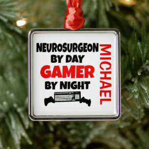 Ornamento De Metal Neurocirurgião ama jogar Videos games
