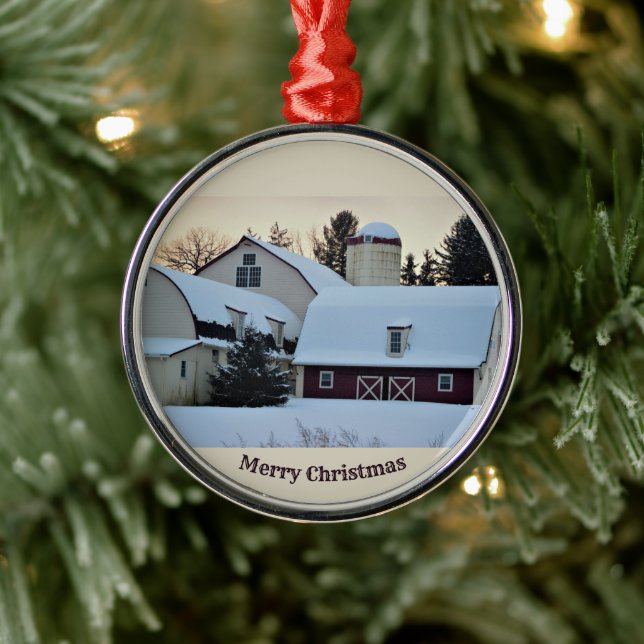 Ornamento De Metal Neve coberta por neves (Árvore)