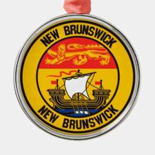 Ornamento De Metal New Brunswick Round Emblem