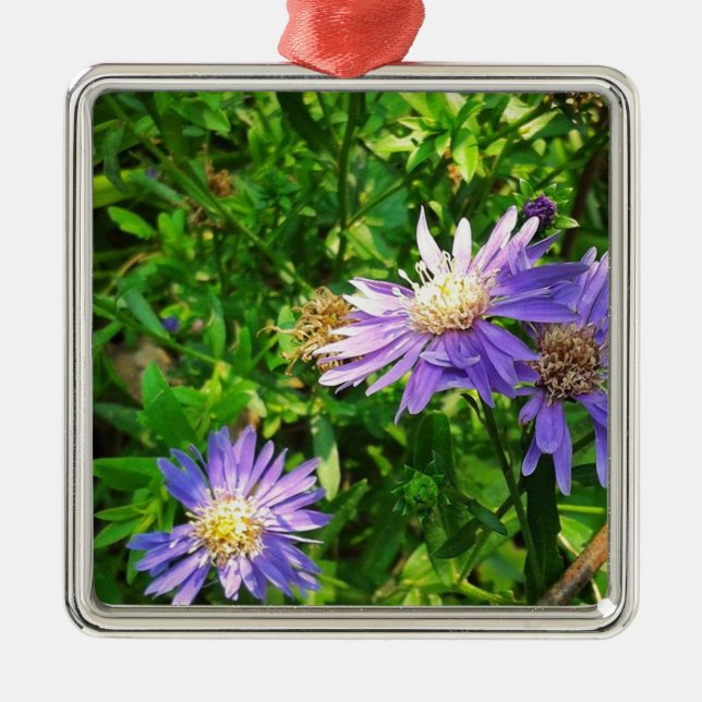 Ornamento De Metal New England Asters (Frente)