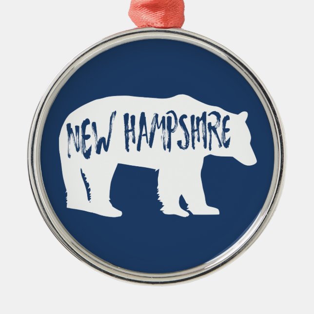 Ornamento De Metal New Hampshire Bear (Frente)