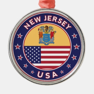 Ornamento De Metal New Jersey, adesivo de Nova Jersey, capa de telefo