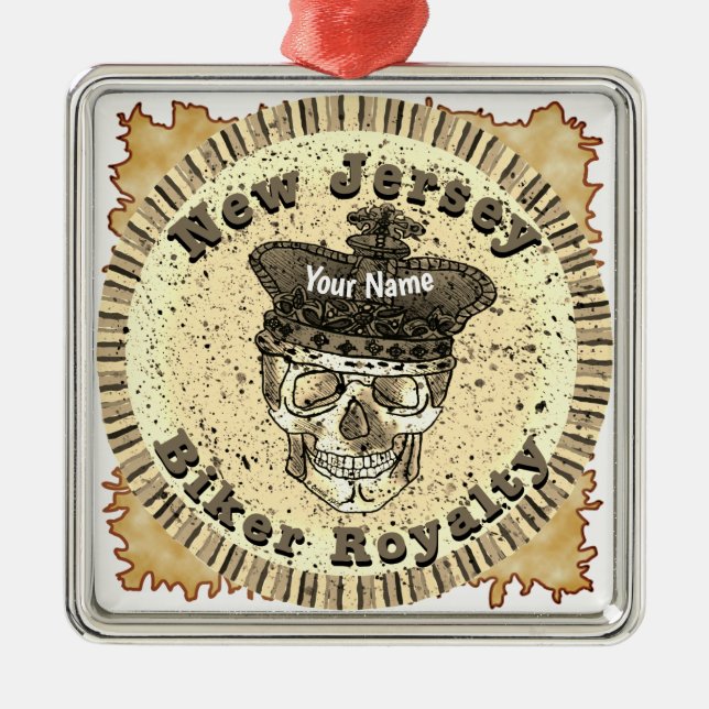 Ornamento De Metal New Jersey Biker  (Frente)
