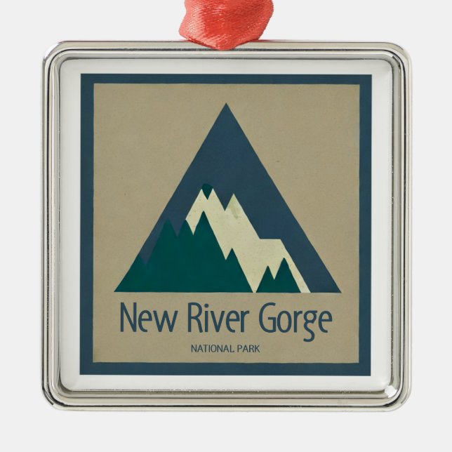 Ornamento De Metal New River Gorge National Park Rustic (Frente)