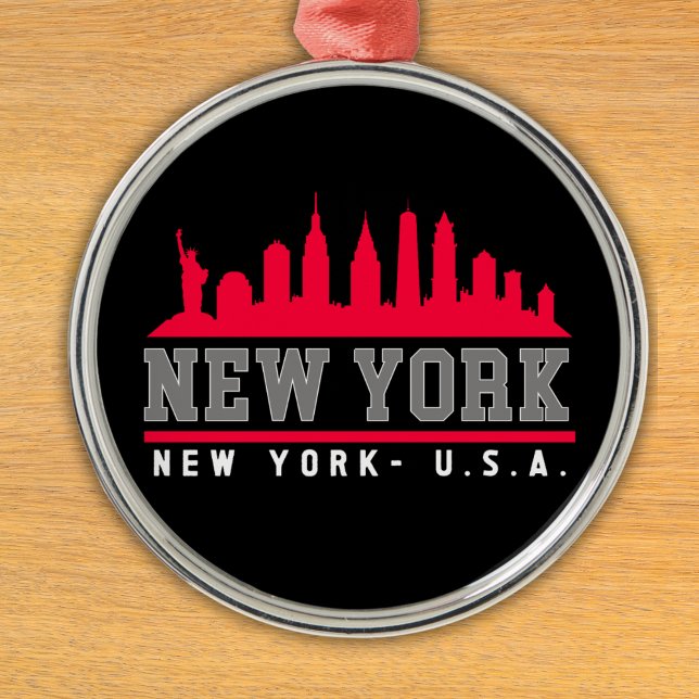 Ornamento De Metal New York City Skyline City (Criador carregado)