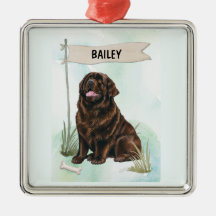 Newfoundland Watercolor Personalized Dog