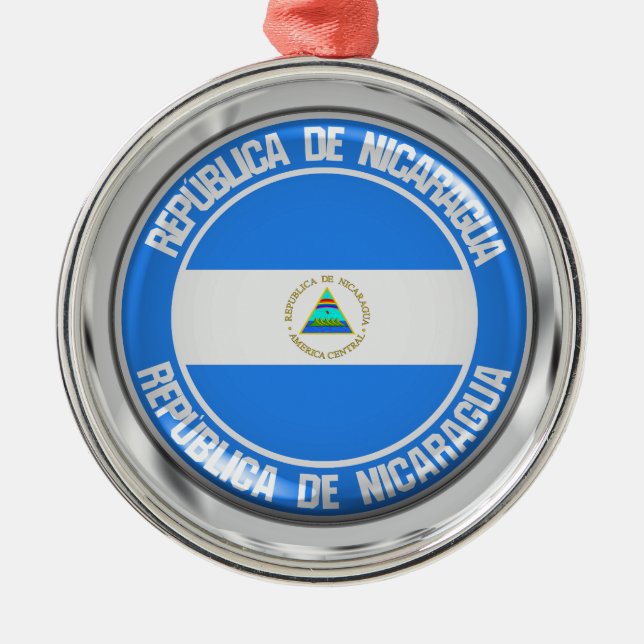 Ornamento De Metal Nicaragua Round Emblem (Frente)