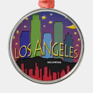 Ornamento De Metal Nighlife da skyline de Los Angeles