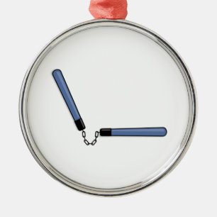 Ornamento De Metal Ninja Nunchucks