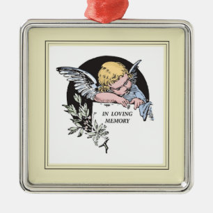 Ornamento De Metal No Loving Memory Vintage Angel, Lembrança, Dourado