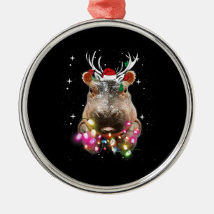 Ornamento De Metal Noite de Natal Hippo Fiona Hippopotamus Lover