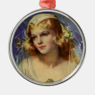 Ornamento De Metal Noiva Vintage com um casamento religioso Bíblia