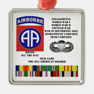 Ornamento De Metal Noivados da 82nd divisão aerotransportada