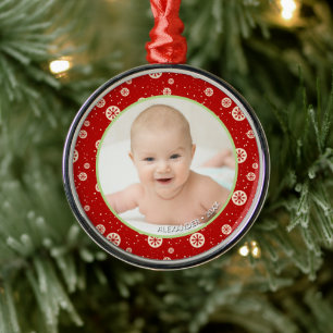 Ornamento De Metal Nome da Foto de Natal Lembrança