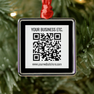 Ornamento De Metal Nome da sua empresa e código QR editável