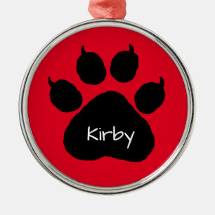 Ornamento De Metal Nome de cão Personalizado Paw Imprime o Metal de N