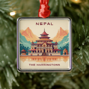 Ornamento De Metal Nome e texto personalizados no Nepal
