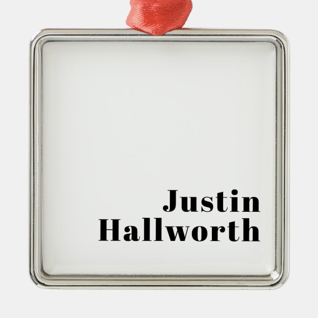 Ornamento De Metal Nome mínimo retroativo ou Modelo de negócios (Frente)