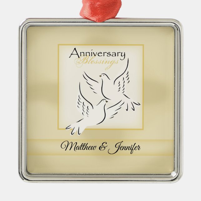 Ornamento De Metal Nome Personalizado, Bênçãos de Aniversário de Casa (Frente)